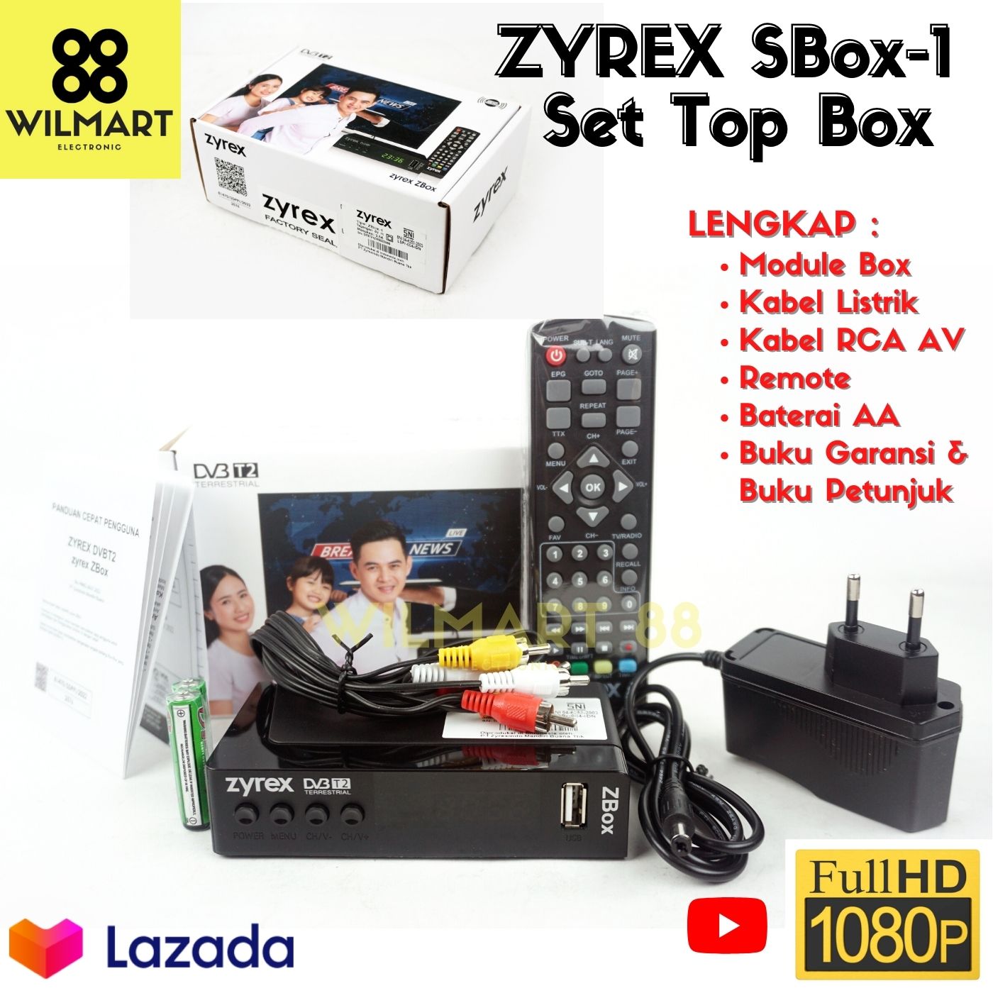 BARU! Zyrex Set Top Box Original Zyrex STB ZBox1 Watt Kecil Hemat