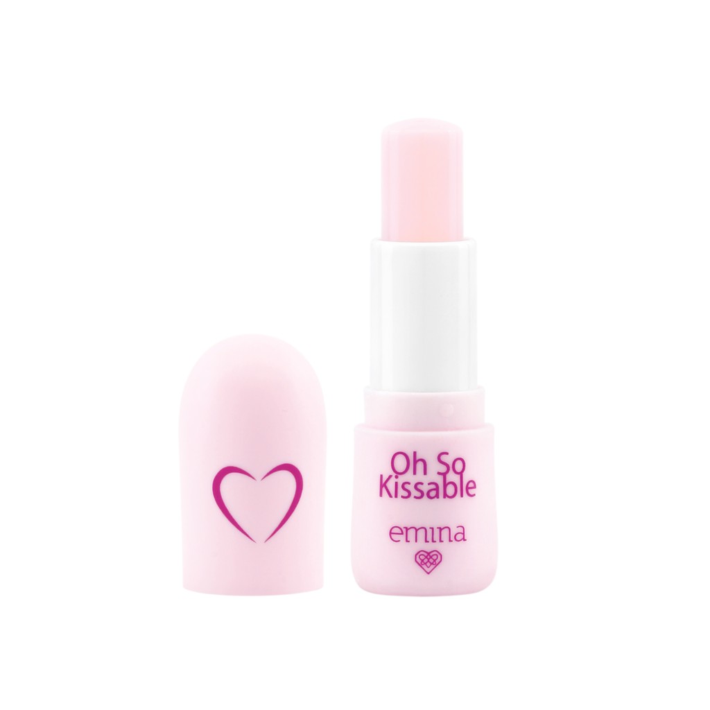 EMINA Lip Balm Oh So KIssable Stick Tinted Pink Bonbons Plum Candy