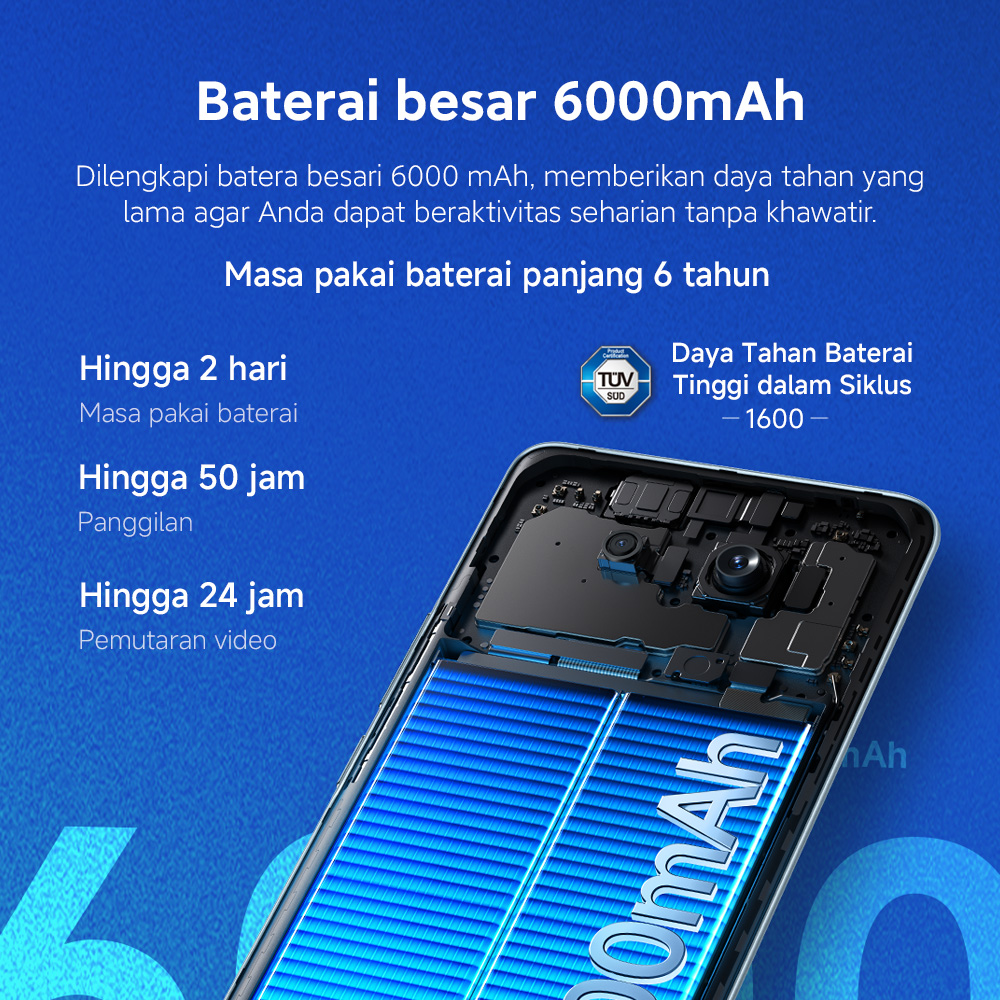 Xiaomi Redmi Note 15 (8/128 GB) (8/256 GB) | Baterai besar 6000mAh | Kaca layar dengan daya tahan tinggi | IP64 Ketahanan debu dan air | Kamera super jernih 108MP [Xiaomi Indonesia Store] - Gambar 2