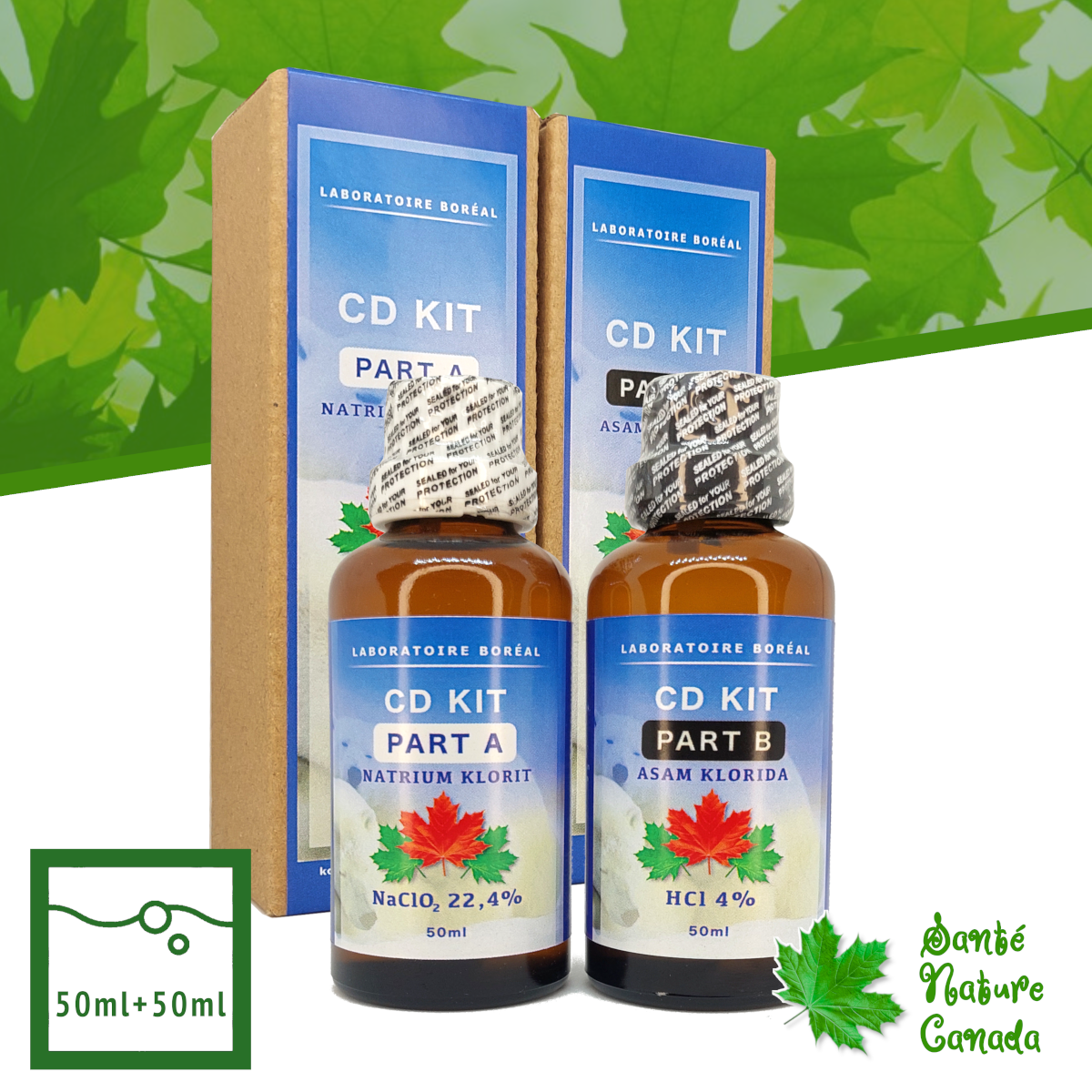 MMS + Activator Chlorine Dioxide Kit ClO2 50ml + 50ml Lazada