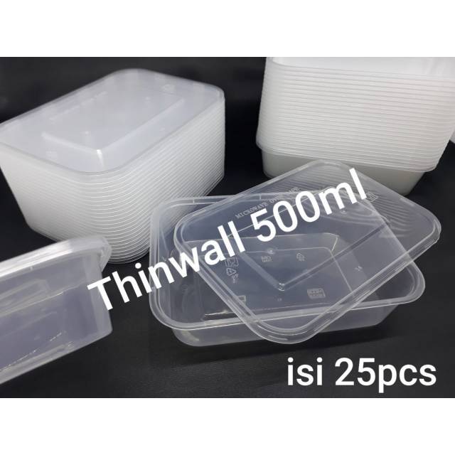 25 Pcs Thinwall 500 Ml Thinwall Murah 500 Ml Food Container 500ml