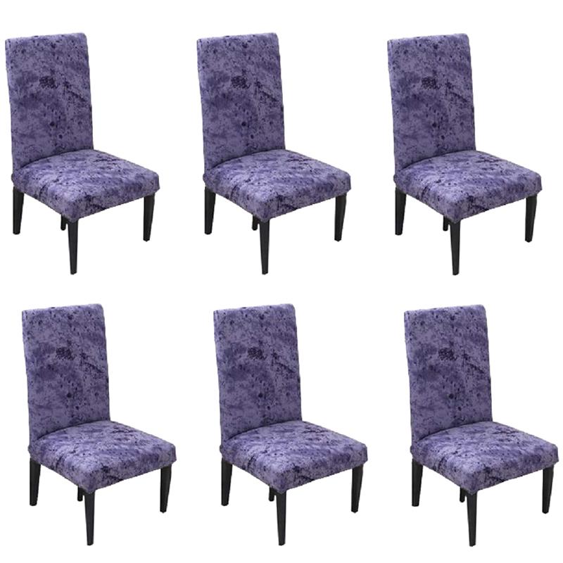 6 X Stretch Removable And Washable Polyester Dining Room Chair Covers Set Banquet Slipcover Protector Folding Decoration For Wedding