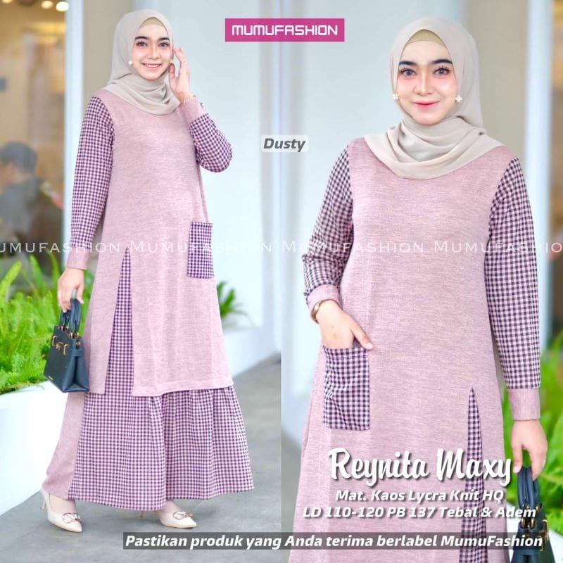 Reynita Maxy Bahan Kaos Lycra Knit Ld 110 120 Pjg 137 cm