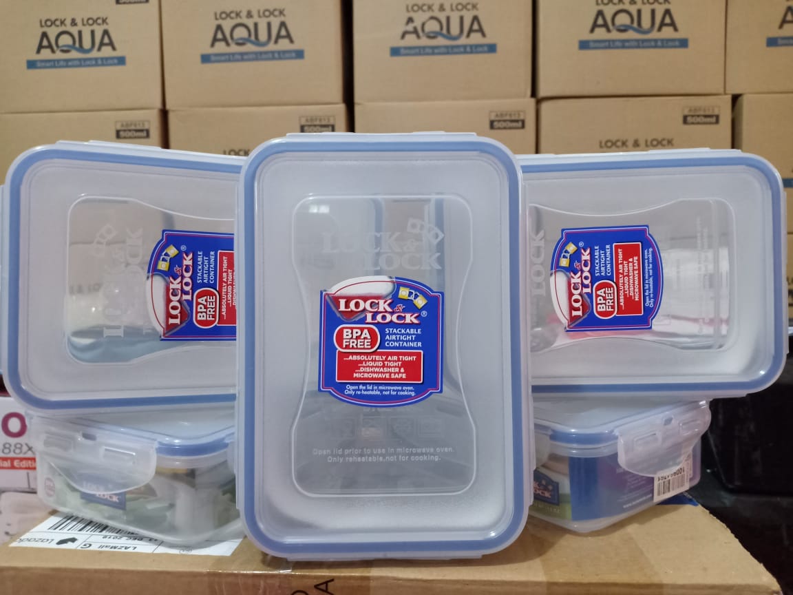 LOCK & LOCK Airtight Container Rectangular Short Food Countainer HPL815 550ML locknlock lock