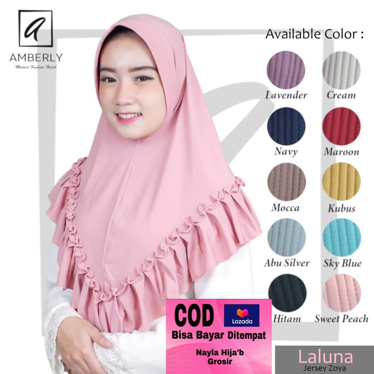 Hijab/ Jilbab Instan Jersey Jersey Model Bergo terbaru termurah dan terlaris/ Kerudung Wanita/ Amberly Laluna/ Nayla Hija'b