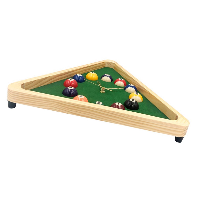 13 Inch Billiard Quartz Clock with Solid Wood Frame Creative Wall Clock for Living Room,Bedroom
