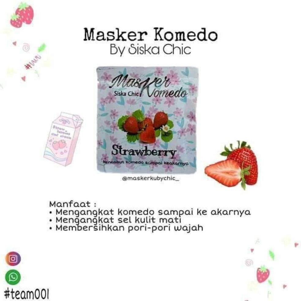 Cod Masker Komedo Siska Chic Varian Strawberry Maskom Lazada Indonesia