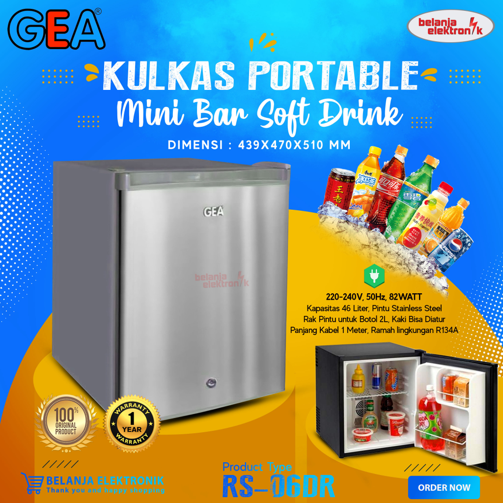 GEA KULKAS MINI PORTABLE RS 06DR MINI BAR SOFT DRINK CABINET RS 06DR Lazada Indonesia