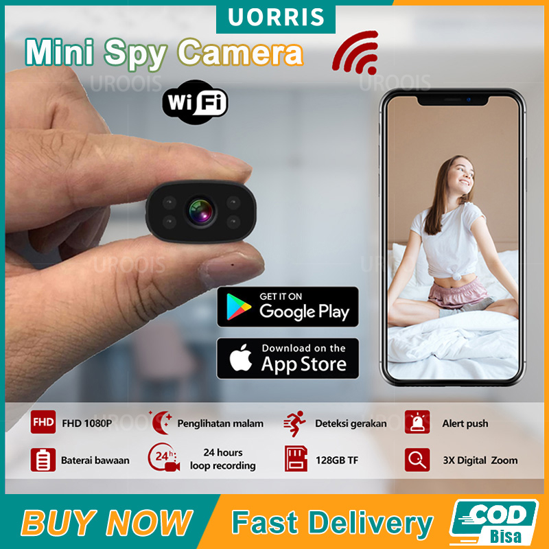 Spy Camera Mini Wifi Baterai Internal FHD 2MP 1080P Kamera Cctv