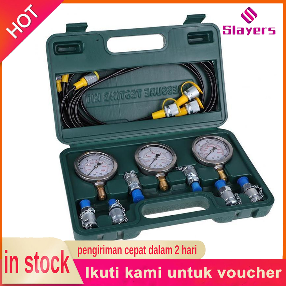 Kit Test Pression Hydraulique - Manomètre 0-400 BAR + Tuyau 1,5 M - Connecteur M16×2 / BSP1/4