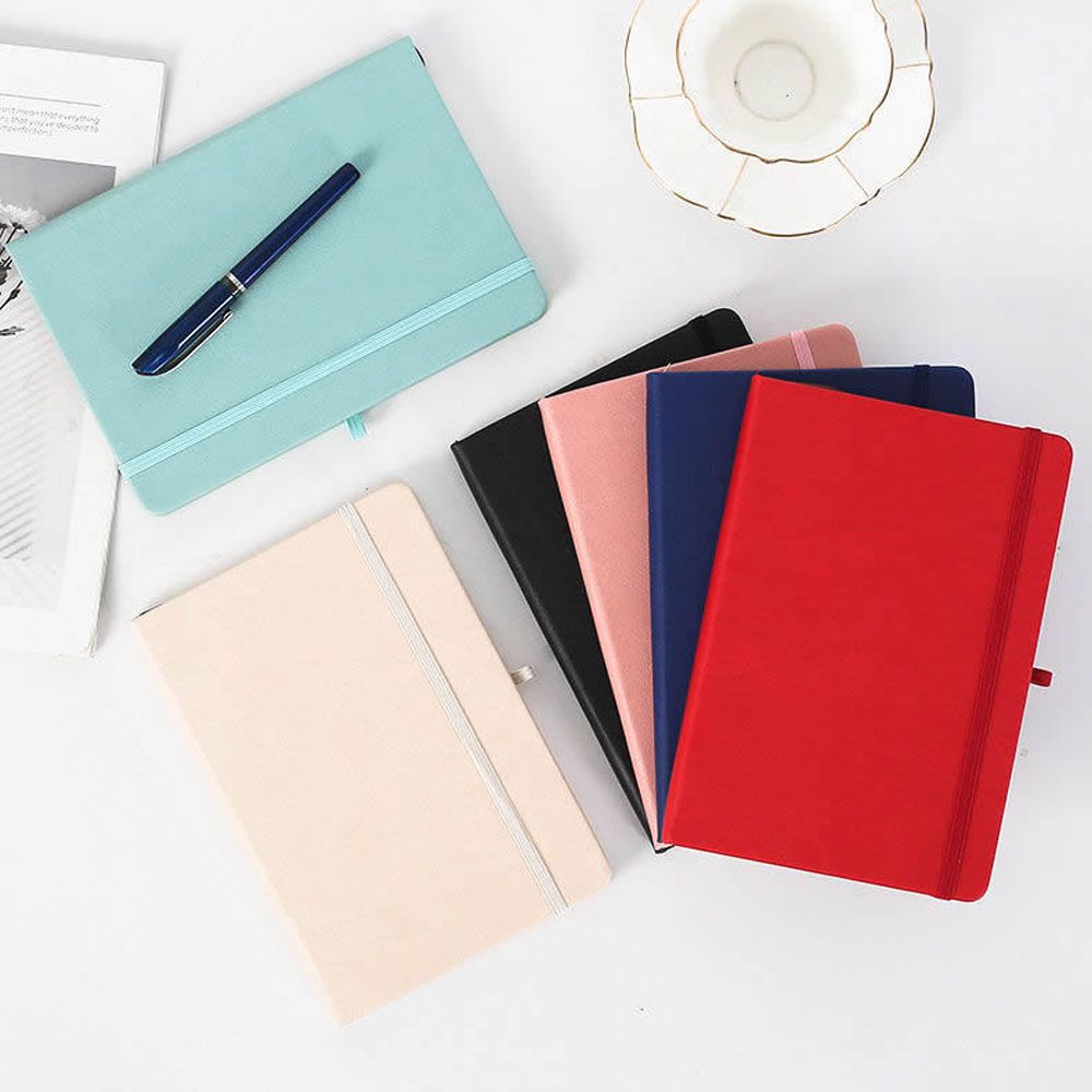 MMLUCK A5 Notebook Creative School Office Supplies Stationery Notes Planner Notebook Hand Ledger Hardback Notebook Lined Notepad Elastic Band Notebook