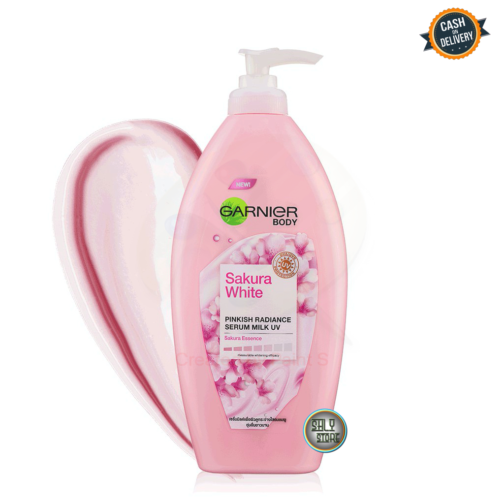 Garnier Sakura White Whitening Serum Milk Uv Body Lotion 400 Ml By Shly Store Lazada Indonesia