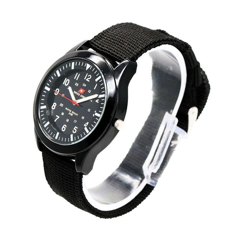 Jam Tangan Wanita Swiss Army Tali Canvas Diameter Kecil 3Cm Biru