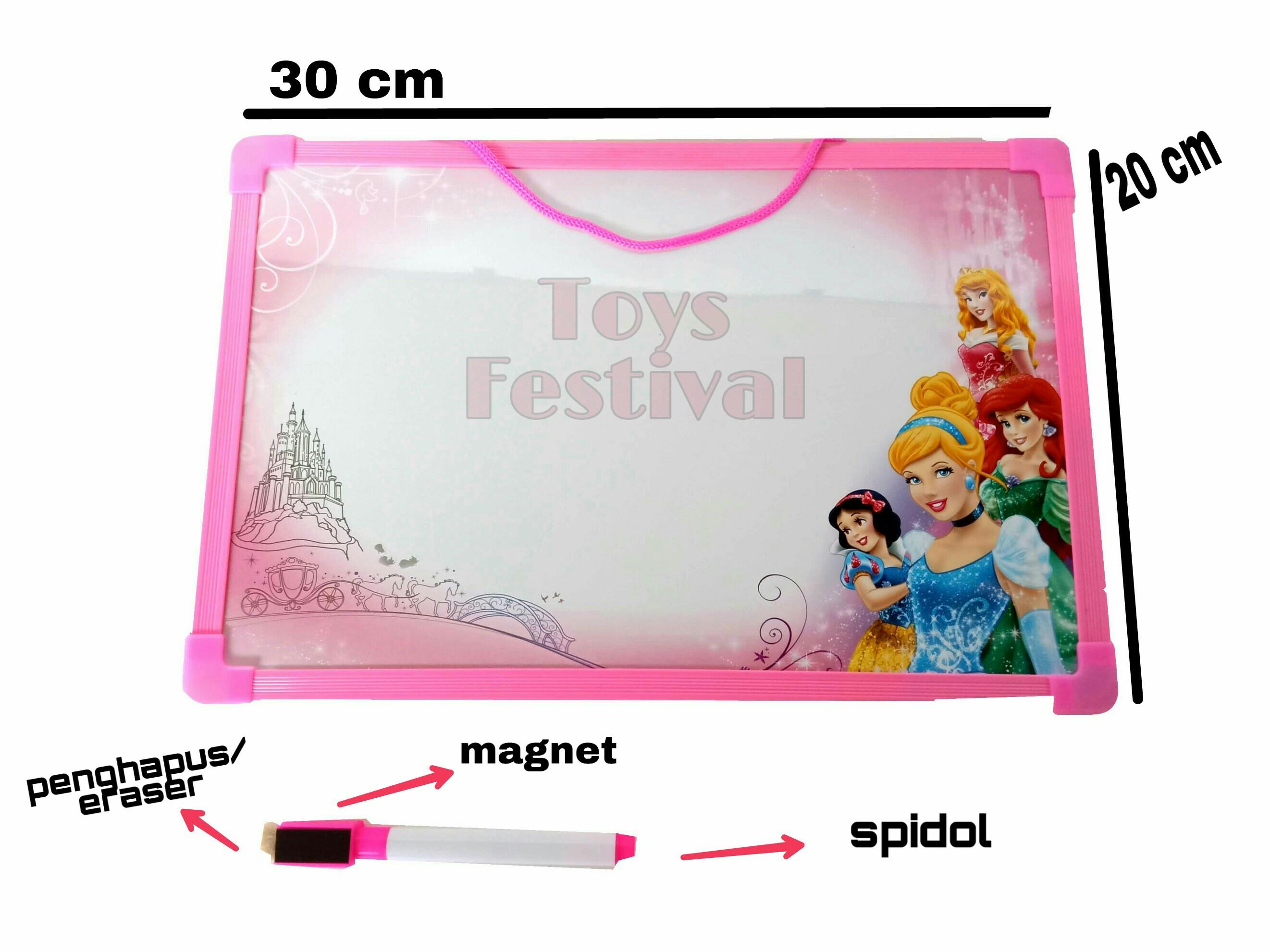 Mainan Papan Tulis Spidol 30x20 cm Karakter Anak Perempuan Multicolor
