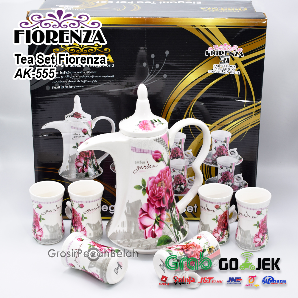 Cangkir Tea Set Gelas Keramik Motif Fiorenza Ak 555 Lazada Indonesia 3312