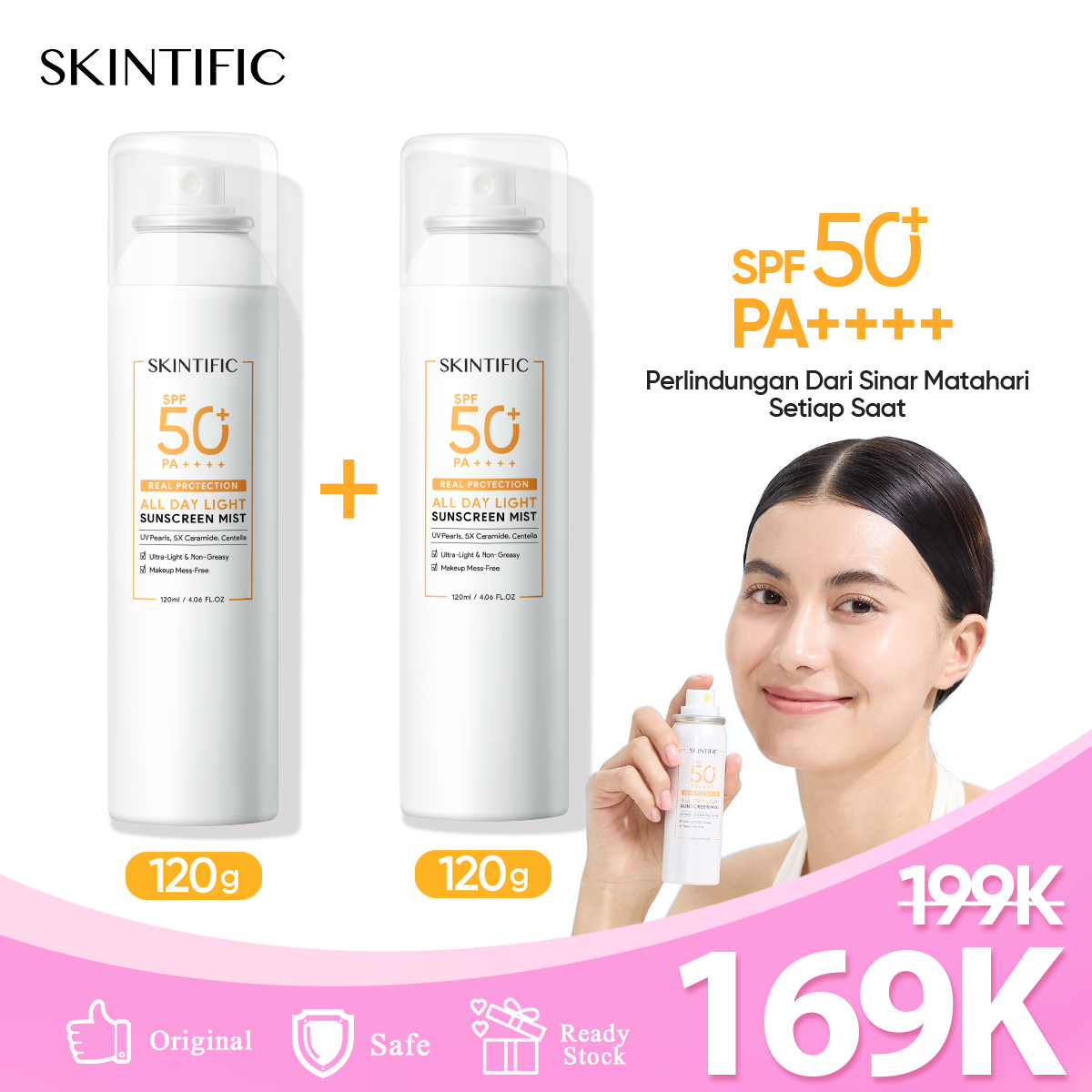 【new】sunscreen Spray All Day Light Sunscreen Mist Spf50 Pa Body