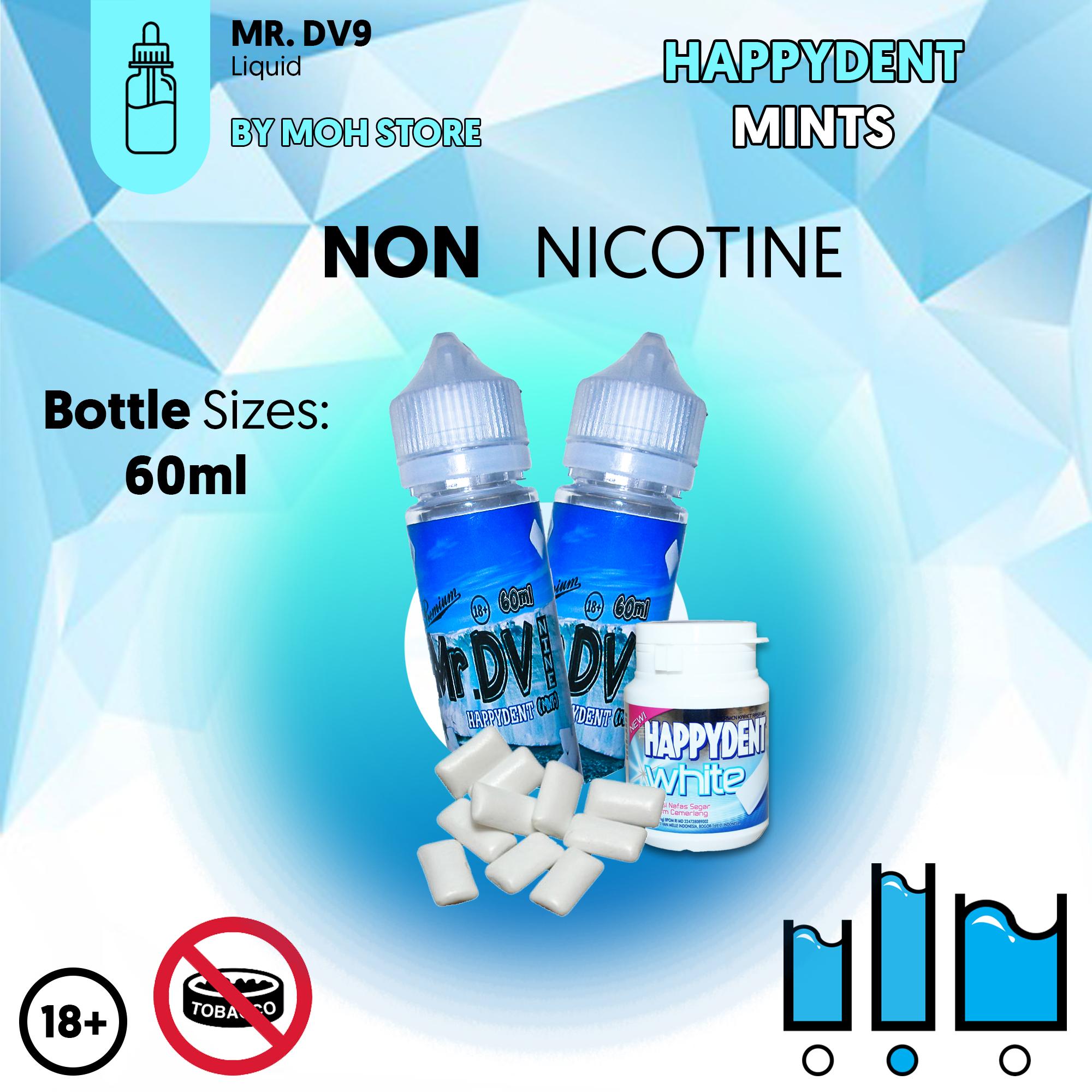 Liquid Vape Mr Dv9 Happydent Bublegum Mint Non Nicotine 60ML