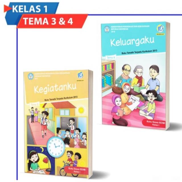 Buku Siswa Tematik K13 Kelas 1 Tema 3 Dan 4 Kegiatanku Dan Keluargaku