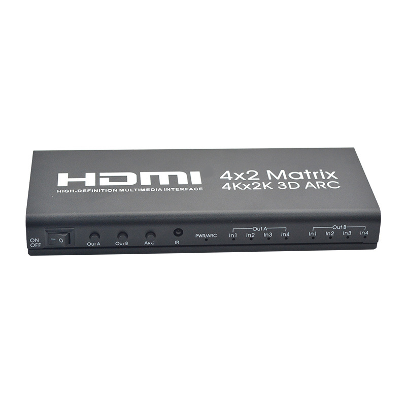Bảng giá HDMI Matrix 4X2 HDMI 4 in 2 Out 4K 2K HDMI 4 x 2 Switcher HDMI 1.4B EU Plug Phong Vũ