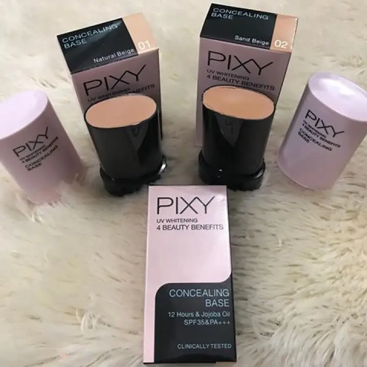 pixy uv whitening stick foundation