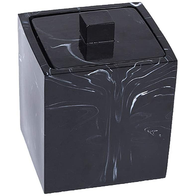 กล่องเก็บของ Anti-เรซินหินอ่อนสำลีก้านกล่องกล่องเก็บของ Jar สำลีก้าน Rack แต่งหน้า Cushion กล่องชั้นเก็บของกล่องเก็บของ
