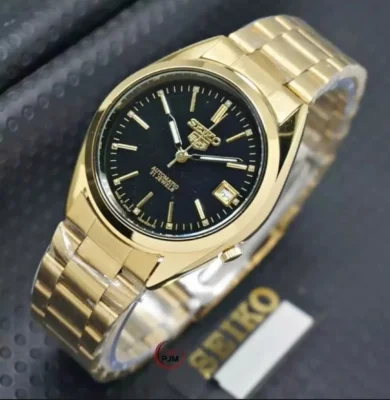jam tangan Seiko 5 Automatic tanpa batrai tanggal aktif rantai stainless