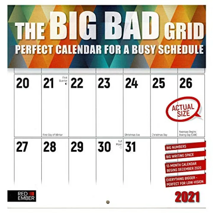 The Big Grid Jumbo Large Print The Art Of Pyramids 2021 Hangable Wall Calendars By Red