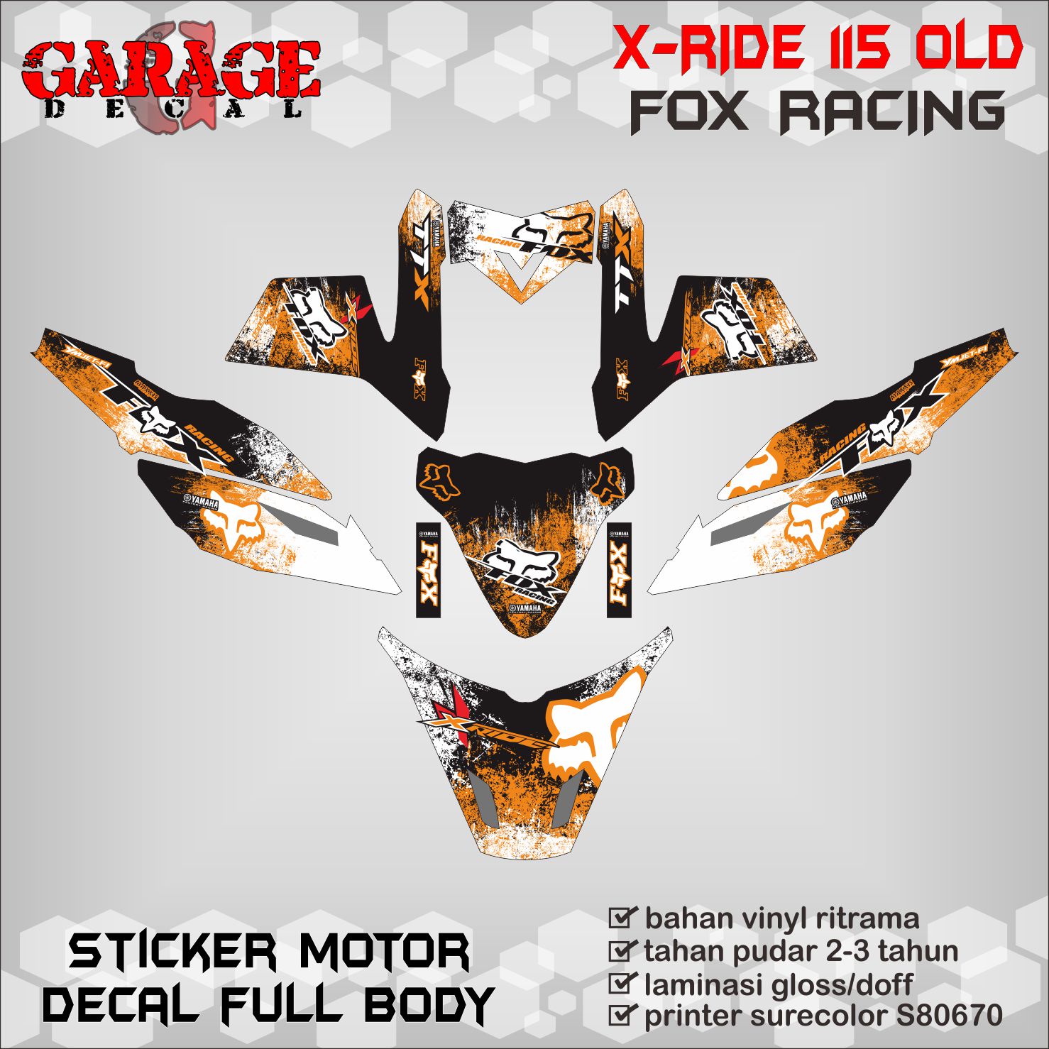 Decal X ride 115 full body Sticker X ride 115 Full body Decal sticker X ...