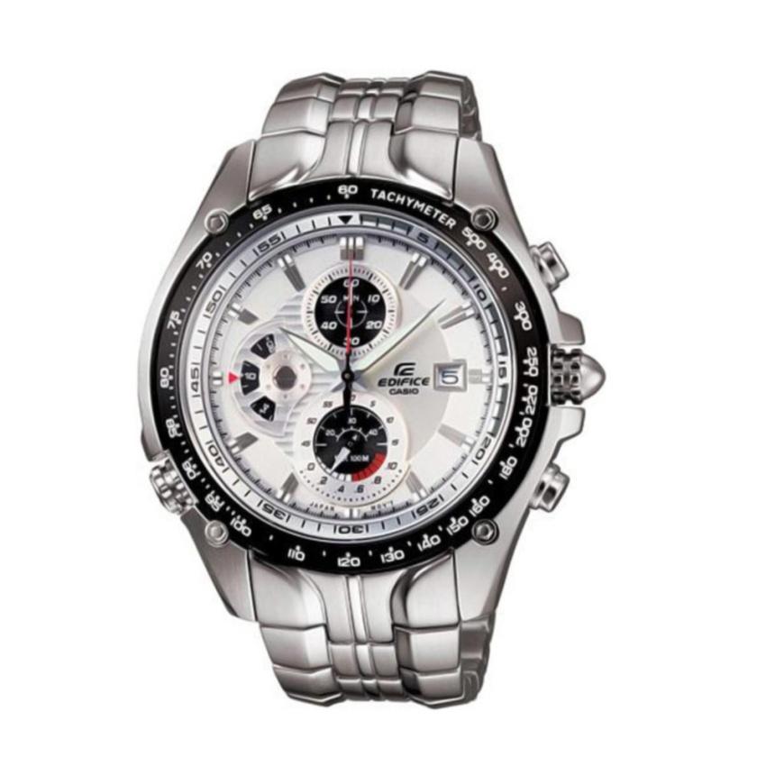 Casio Edifice EF-543 Jam Tangan Fashion Rantai Pria - Silver Putih