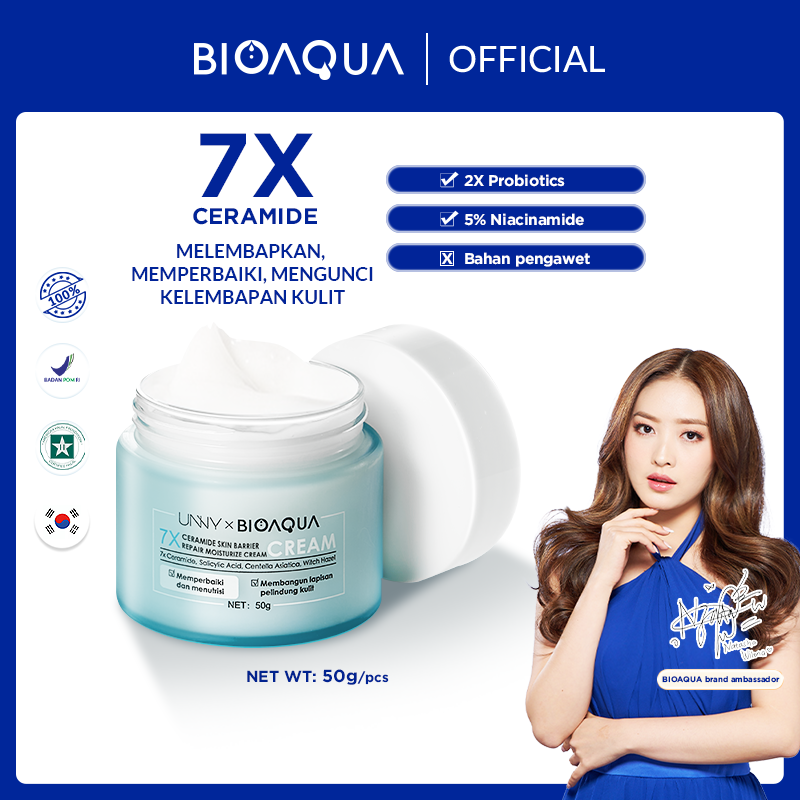 【BPOM】BIOAQUA 7X Ceramide Skin Barrier Repair Moisturizer Cream 50g