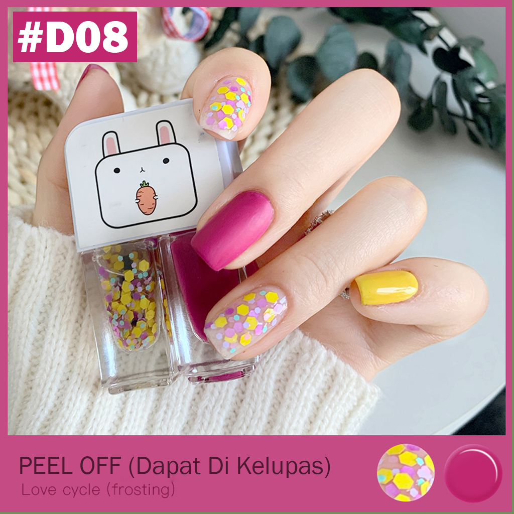 2IN1 KUTEK PEEL OFF HALAL KUTEKS 2 TONE KUTEK KOREA Cat Kuku muslimah