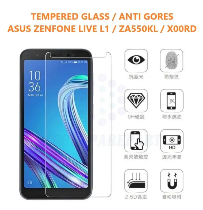 Anti Gores Tempered Glass Asus Zenfone Live L1 L2 Za550kl X00rd Screen Protector Cool Sparepart Lazada Indonesia