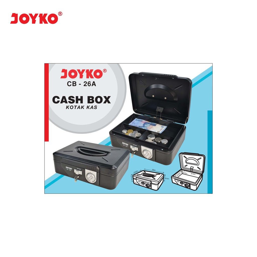 Joyko Cash Box / Kotak Uang / Kotak Kas / Brankas Money Box Safety box