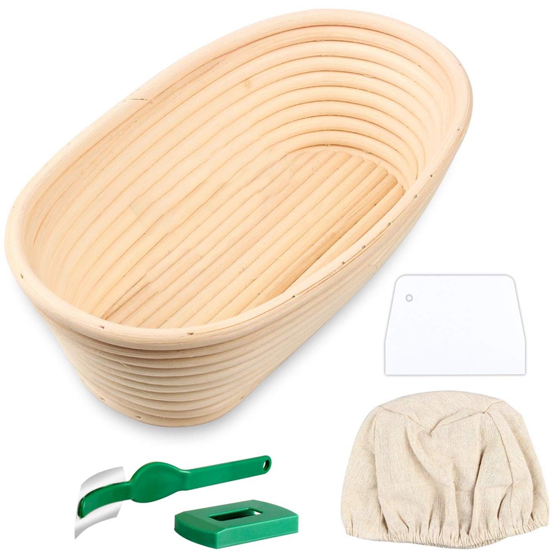 6 Packs Of Bread Proofing Basket Cloth Linen Lining and Dough Scraper