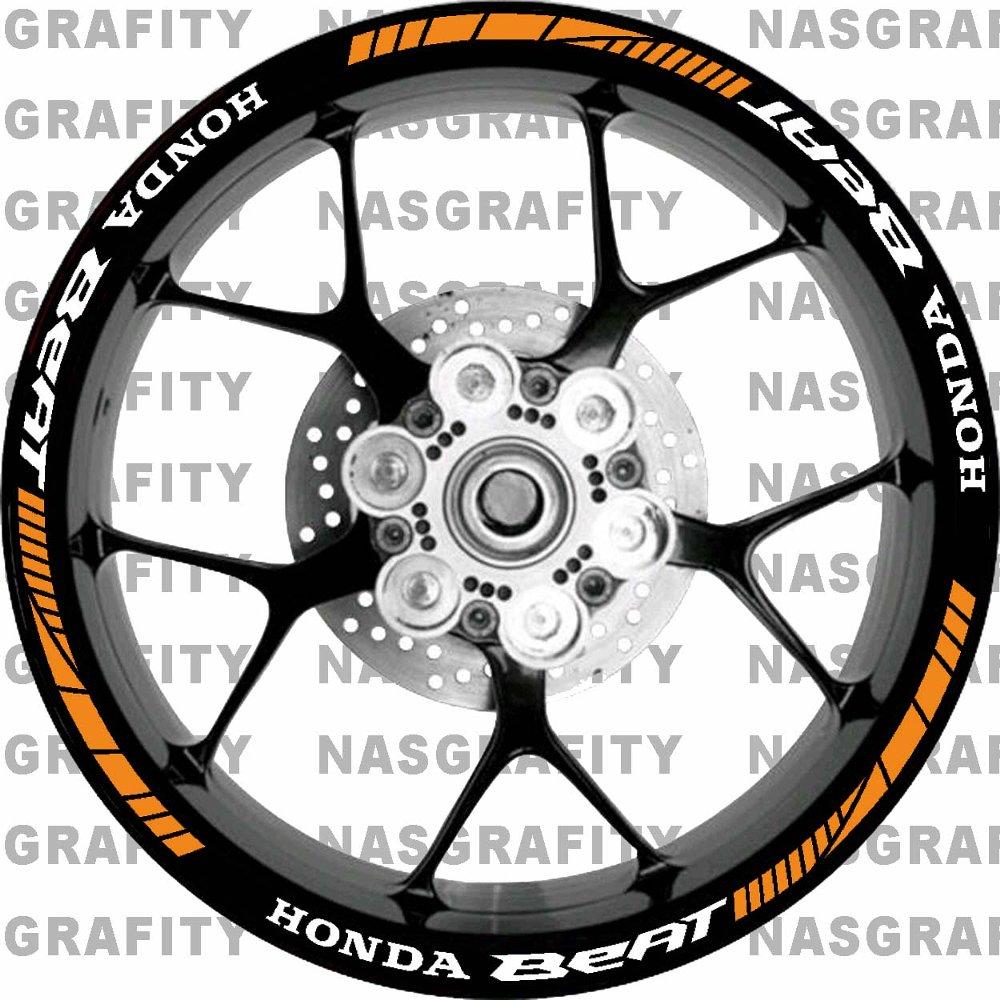 Ngemall - Stiker Velg 3 Racing Honda Beat All - Orange - Ngemall