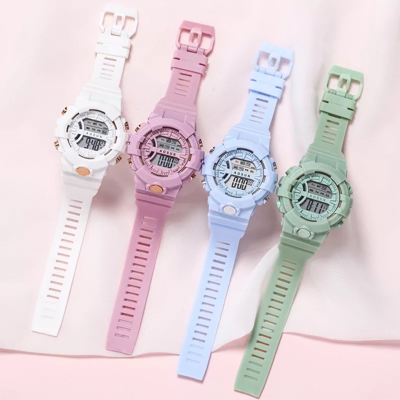 Jam Tangan Sport Wanita Dan Pria Digital Rubber Gaya Korea Fashion