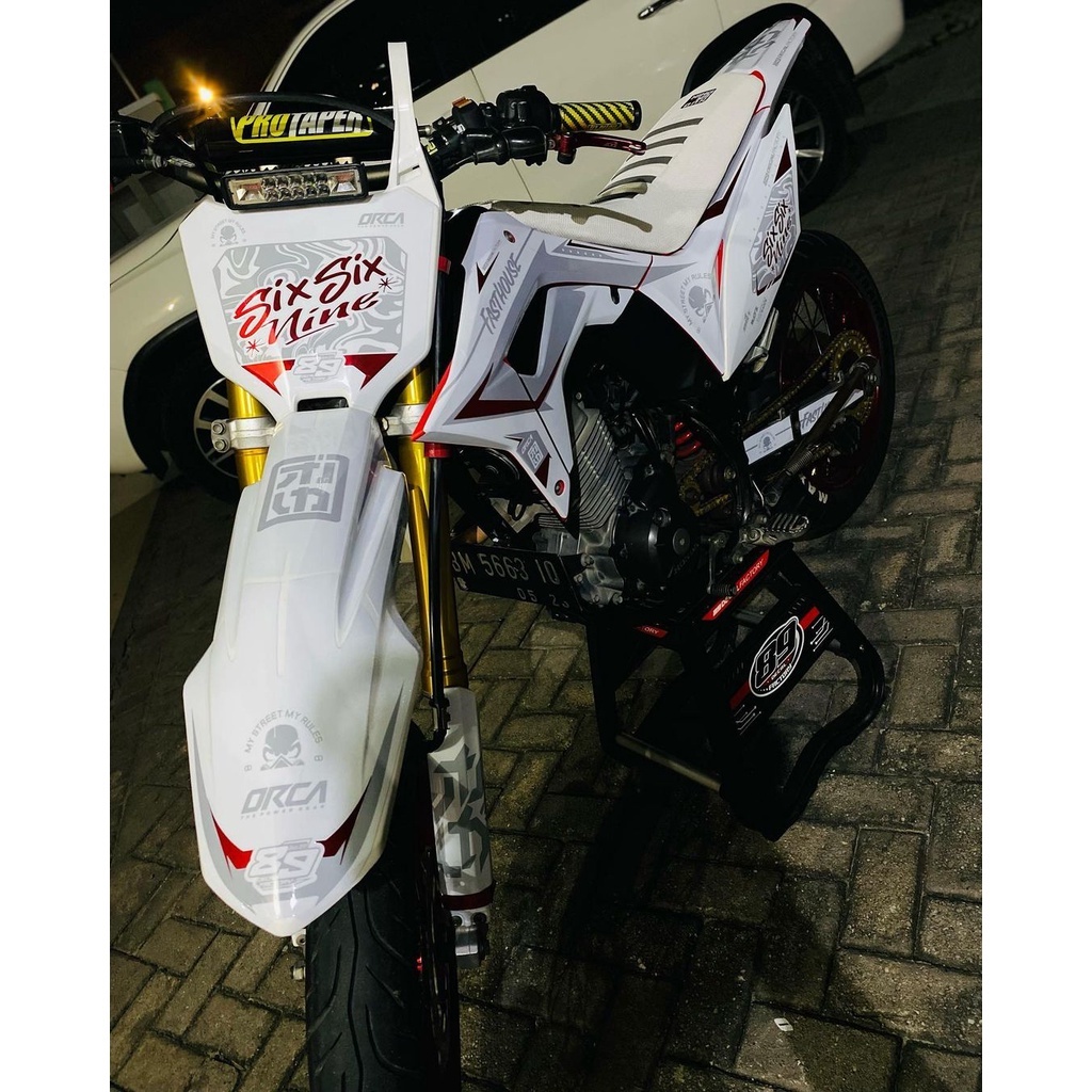 DECAL HONDA CRF SUPERMOTO STIKER FULL BODY CRF 150L PUTIH | Lazada ...