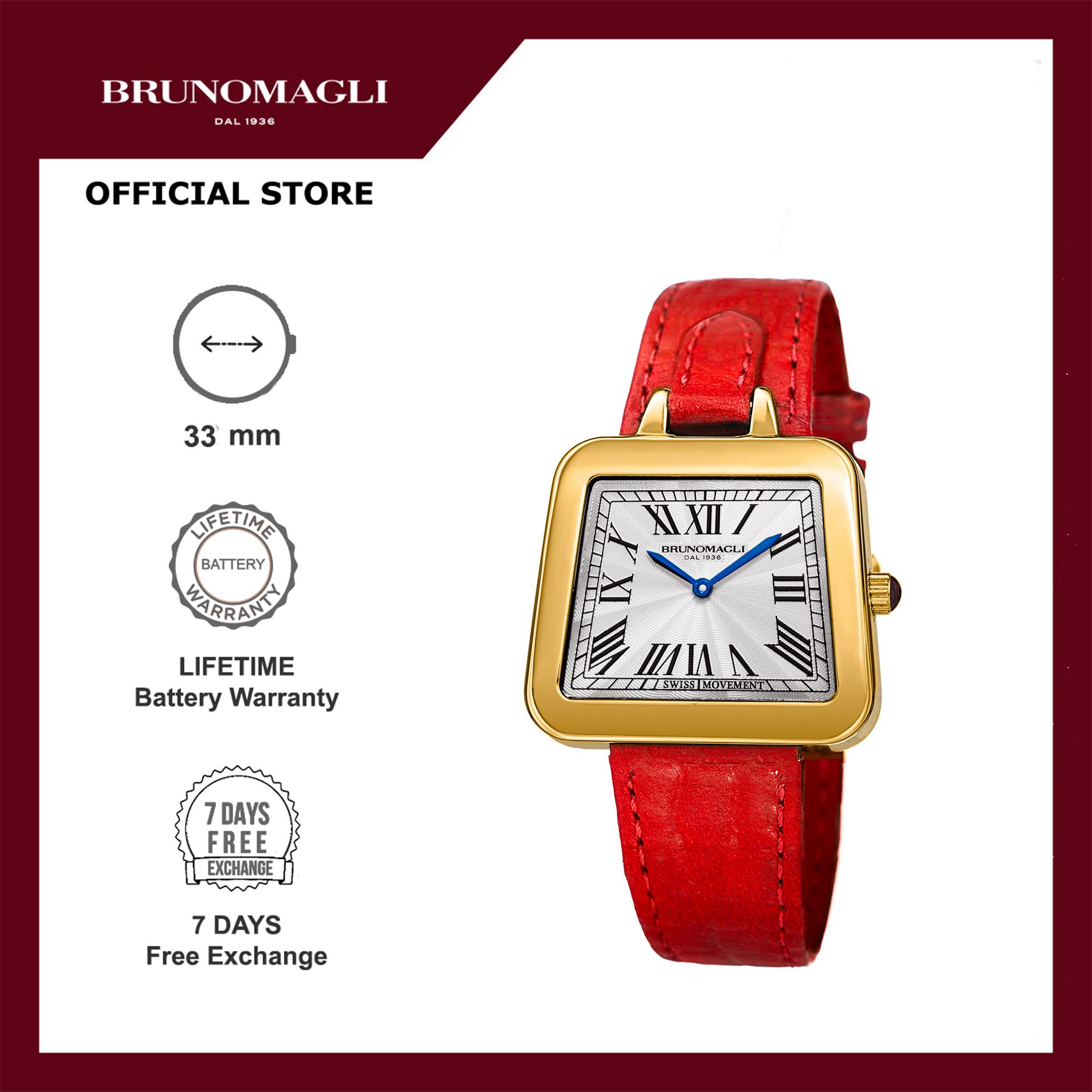 Bruno Magli Emma 17.171141 Jam Tangan Wanita Swiss Quartz