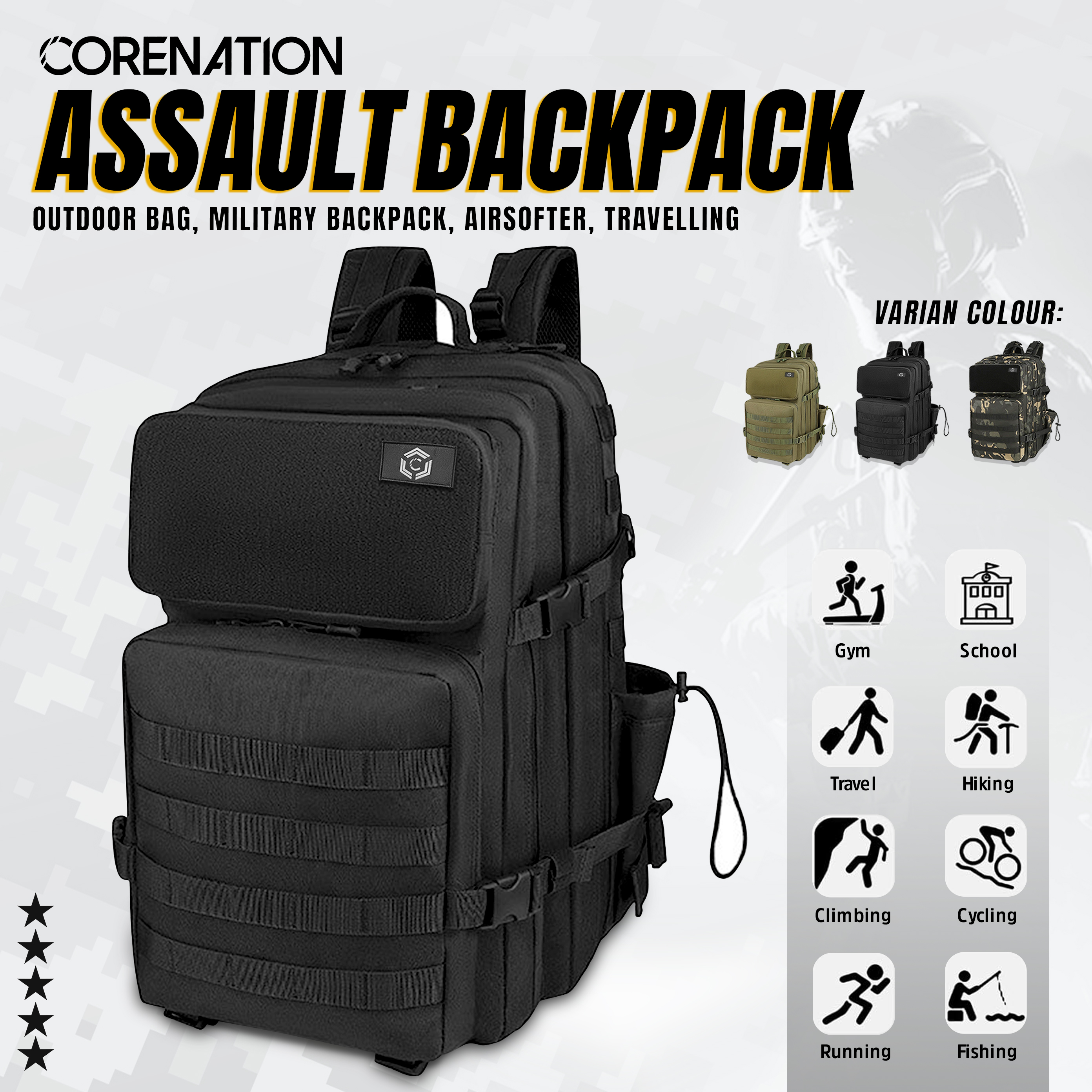CoreNation Tactical Backpack Tas Ransel Army Lazada Indonesia
