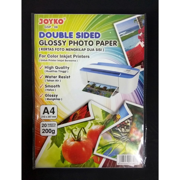 Joyko Double Sided Glossy Photo Paper GSP08 A4 200gsm Kertas Foto
