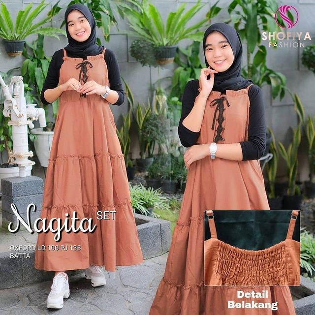 Nagita One Set Overall dress / Overall dress wanita korea / Fashion wanita  set overall panjang / Overall wanita dress hijab / Baju muslim wanita  terbaru 2020 By Kurnia Colection | Lazada Indonesia