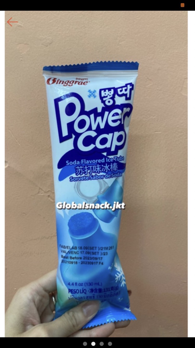 Jual Binggrae Power Cap Soda Flavored Ice Tube 130ml / Power Cap