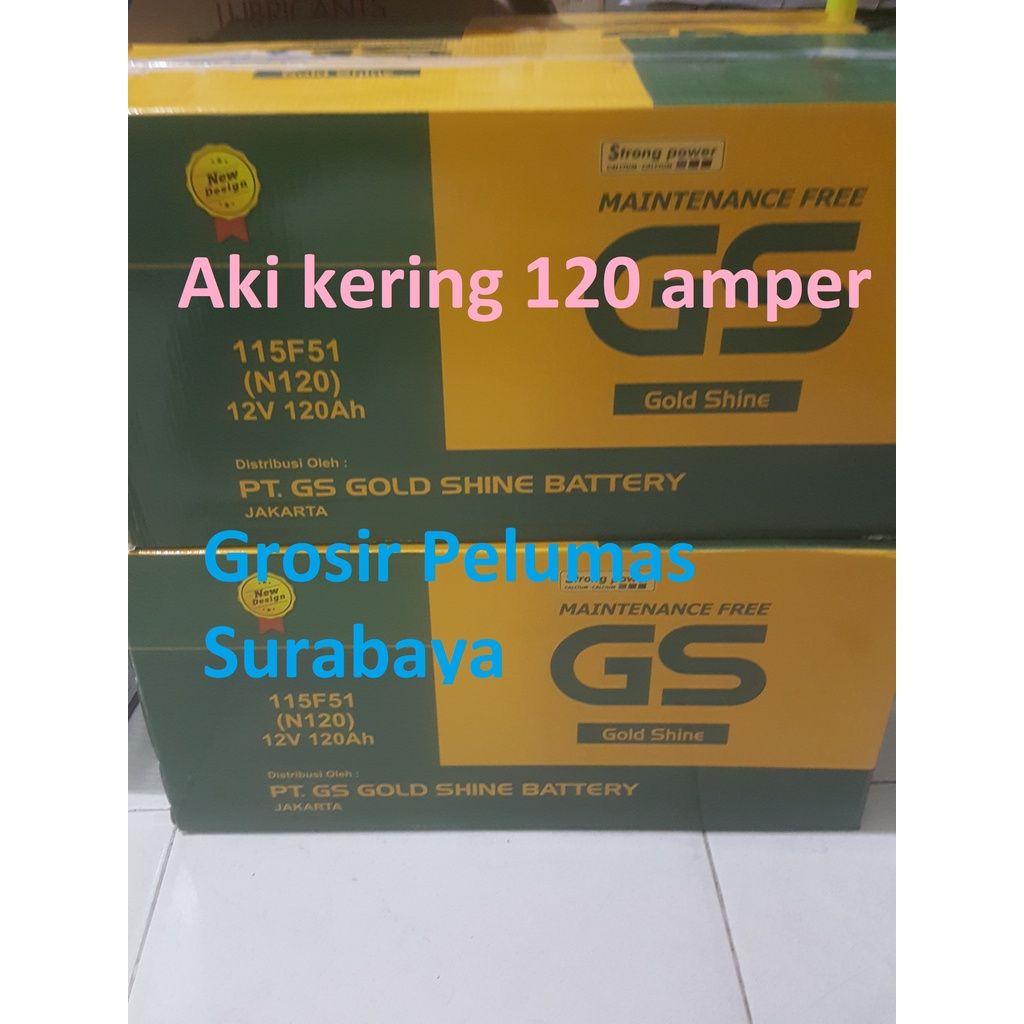 Aki ACCU Kering 120 ampere GS N120 MF 115F51 Gold Shine GoldShine