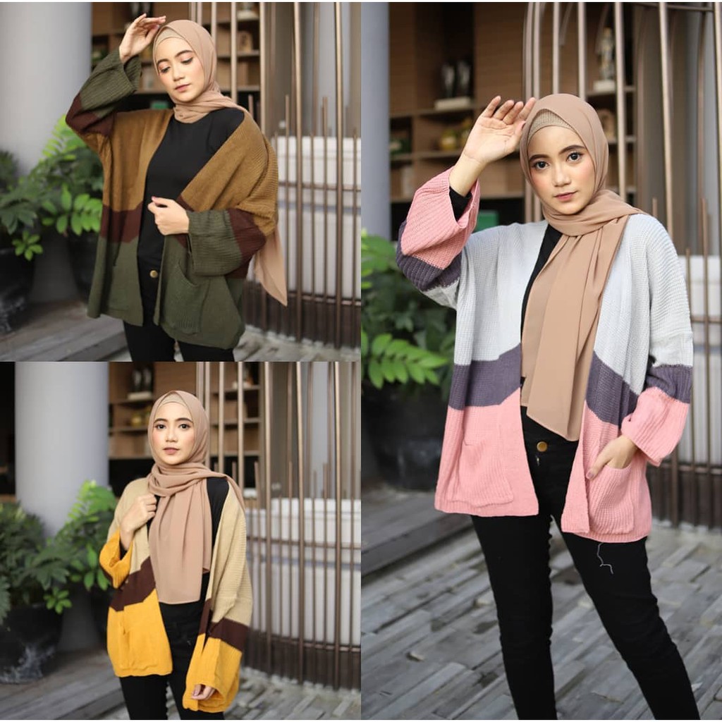 cardigan ootd hijab