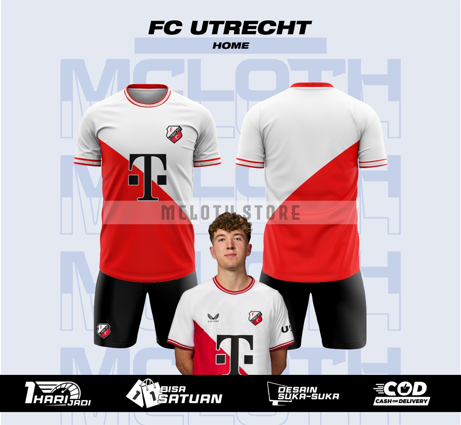 SETELAN JERSEY FC UTRECHT HOME TAHUN 2023 2024 FULL PRINTING BAHAN ...