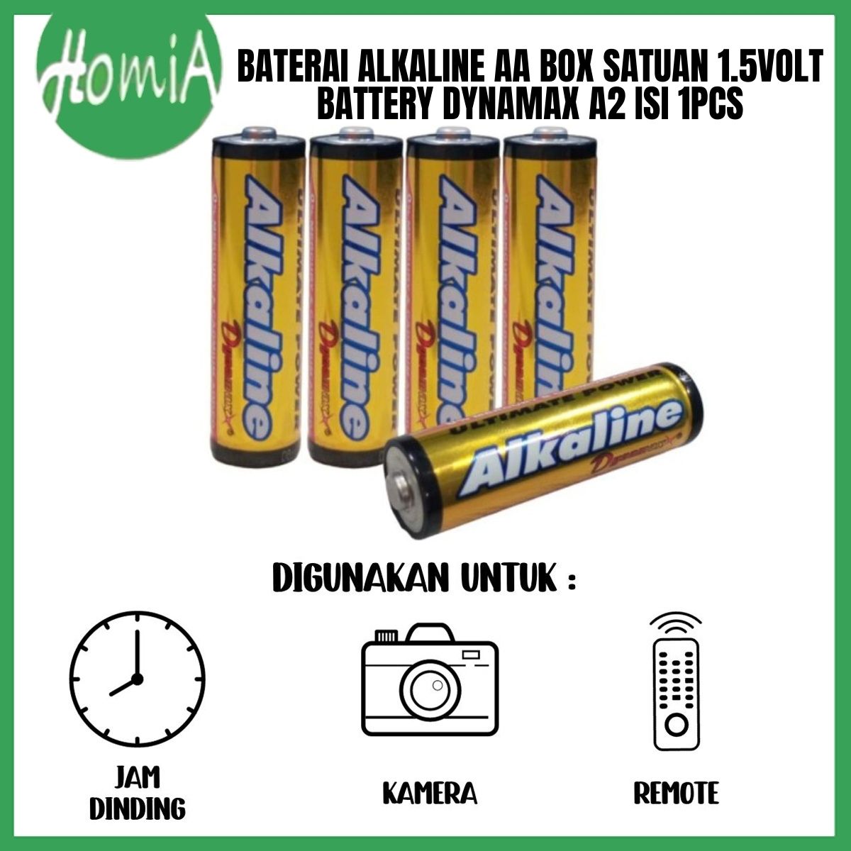 Baterai Alkaline Aa Box Satuan Isi 1pcs 1 5volt Battery Dynamax A2