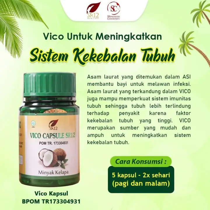 Sr12 Vico Kapsul Minyak Kelapa Sejuta Manfaat Untuk Kesehatan Bpom Original 100 Lazada Indonesia