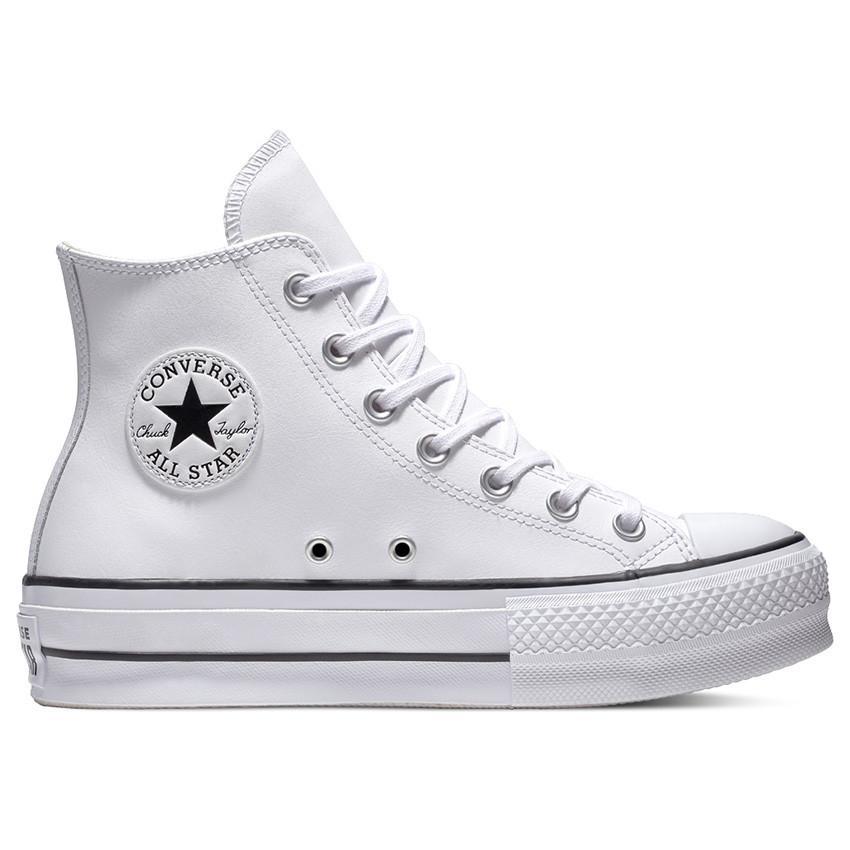 Converse Chuck Taylor All Star Lift Leather High Top Sepatu Wanita - Putih