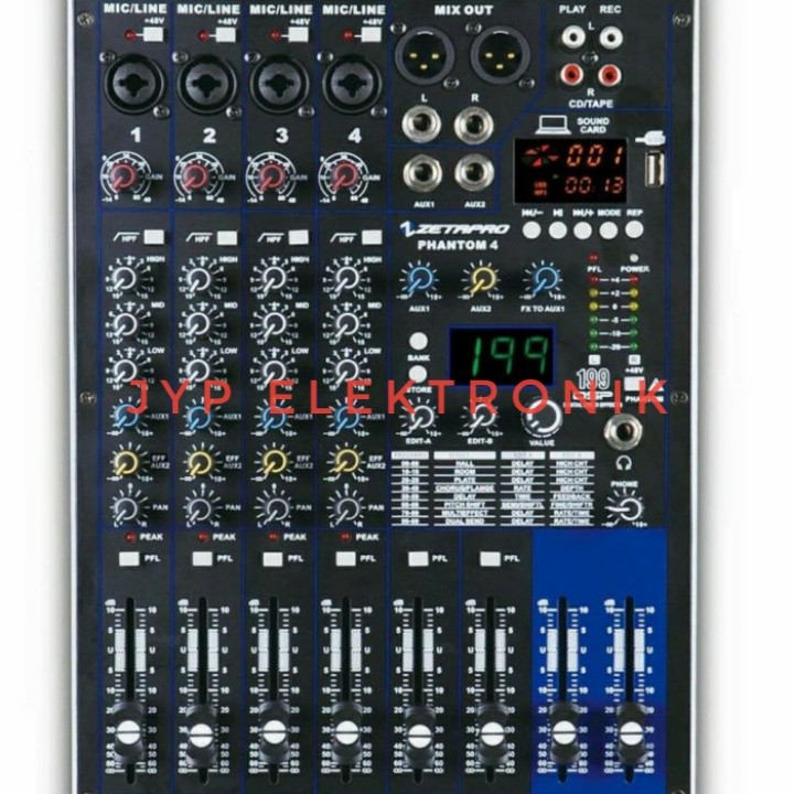 MIXER AUDIO ZETAPRO PHANTOM 4 / PHANTOM4 ( 4 CHANNEL ) Lazada Indonesia