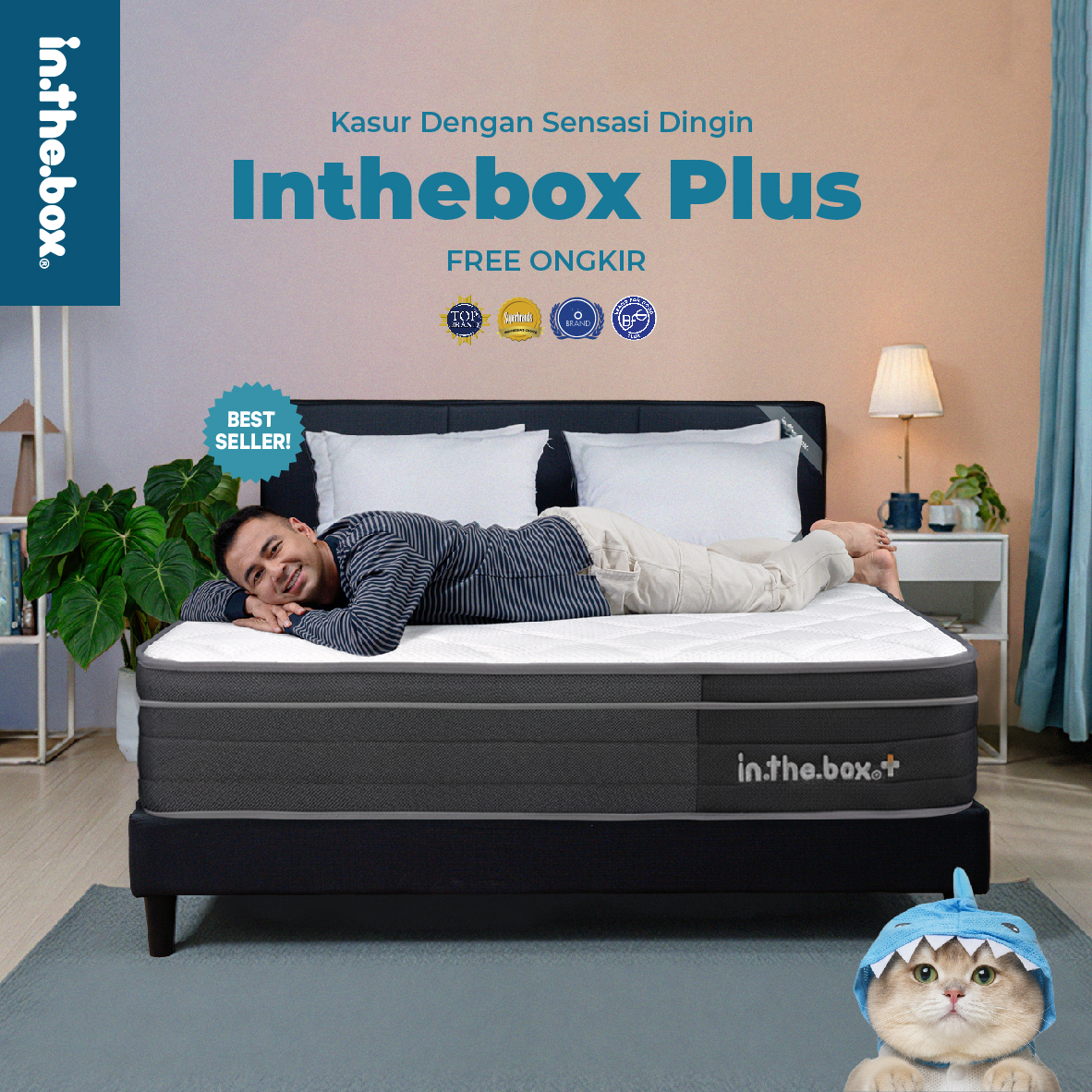 Kasur Spring Bed INTHEBOX PLUS (Plush Top) FREE Bantal Ukuran